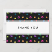 Farbenfrohe Paw Prints Business Vielen Dank Karte (Vorderseite)