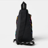 Farbenfrohe Paw Prints Design Crossbody Bag (Rückseite)