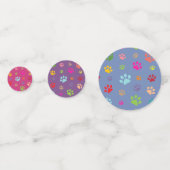 Farbenfrohe Paw Prints Design Table Confetti Konfetti (Vorderseiten)