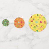 Farbenfrohe Paw Prints Design Table Confetti Konfetti (Rückseiten)