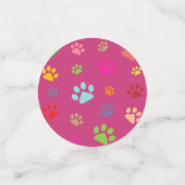 Farbenfrohe Paw Prints Design Table Confetti Konfetti (Klein Vorderseite)