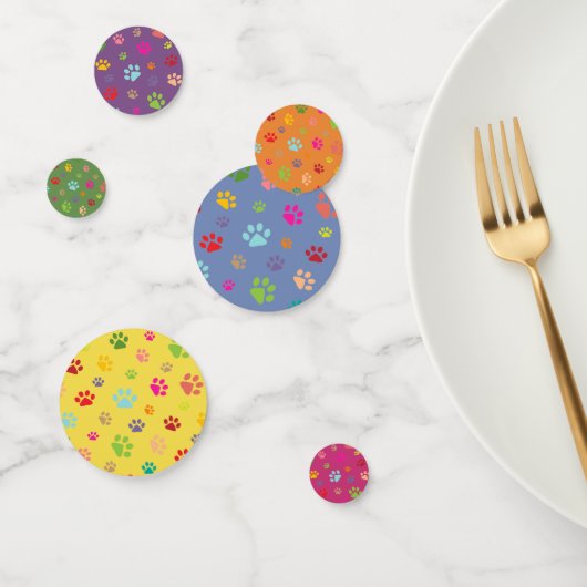 Farbenfrohe Paw Prints Design Table Confetti Konfetti (Gruppe)