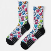 Farbenfrohe Paw Prints Muster Cat Lovers Socks Socken (Links)