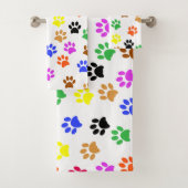 Farbenfrohe Paws Badhandtuch Set (Insitu)