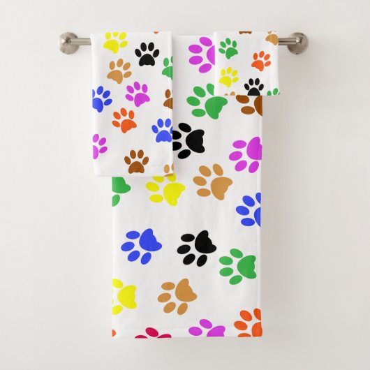 Farbenfrohe Paws Badhandtuch Set (Insitu)