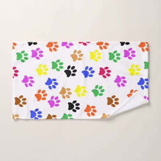 Farbenfrohe Paws Badhandtuch Set (Handtuch)