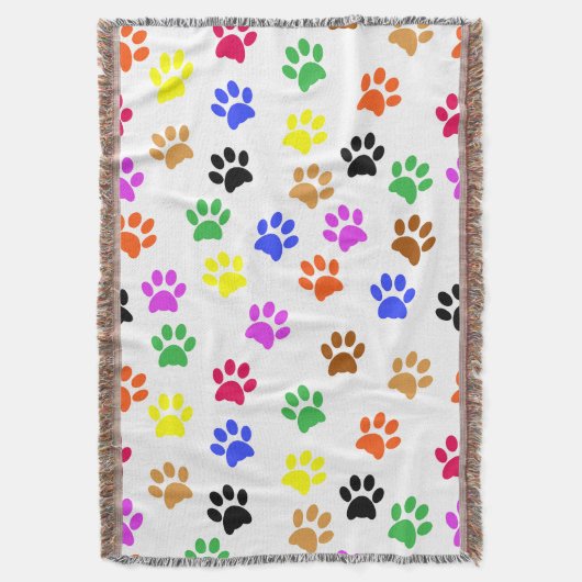Farbenfrohe Paws Decke (Vorderseite Vertikal)
