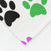 Farbenfrohe Paws Fleecedecke (Ecke)