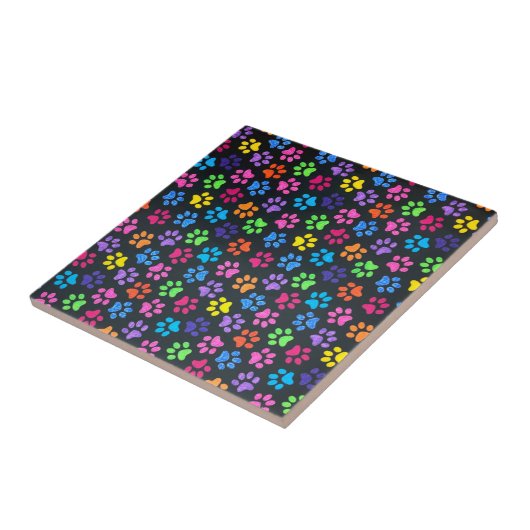 Farbenfrohe Paws Fliese (Seite)