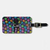 Farbenfrohe Paws Gepäckanhänger (Vorderseite horizontal)