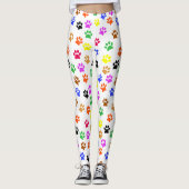 Farbenfrohe Paws Leggings (Vorderseite)