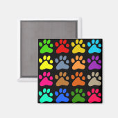 Farbenfrohe Paws Magnet (Vorderseite/Rückseite)