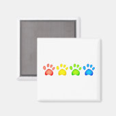 Farbenfrohe Paws Magnet (Vorderseite/Rückseite)