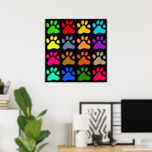 Farbenfrohe Paws Poster (Heimbüro)