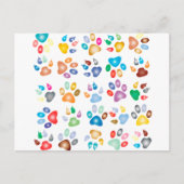Farbenfrohe Paws Postkarte (Vorderseite)