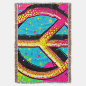 Farbenfrohe Peace & Love Stimmung Decke (Vorderseite Vertikal)