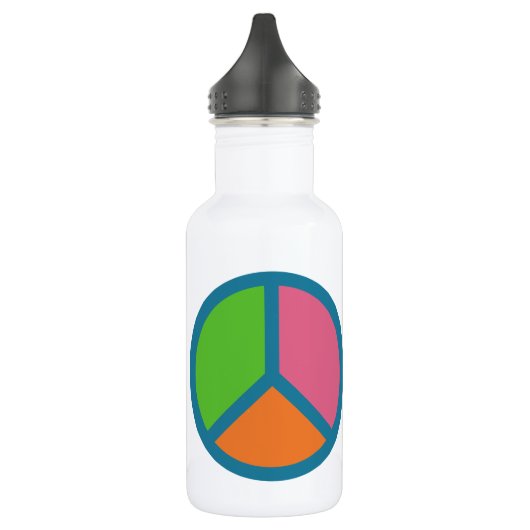 Farbenfrohe Peace Schild Wasserflaschen Trinkflasche (Links)