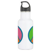 Farbenfrohe Peace Schild Wasserflaschen Trinkflasche (Rückseite)