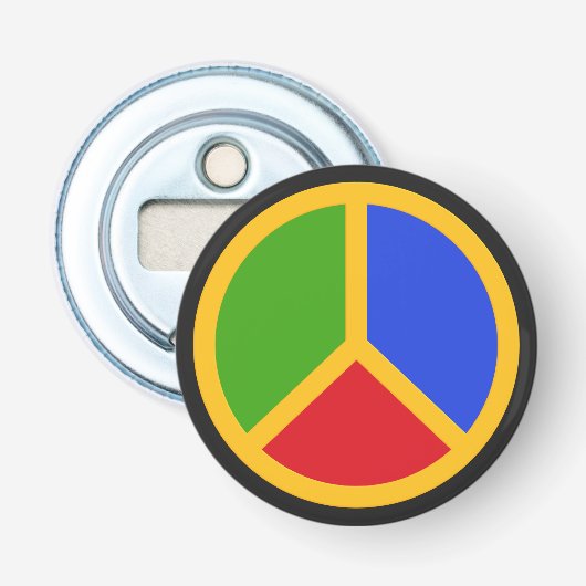 Farbenfrohe "Peace Sign Flaschenöffner" Flaschenöffner (Vorderseite)