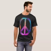 Farbenfrohe Peace Sign Geometric Rainbow Pattern 6 T-Shirt (Vorne ganz)