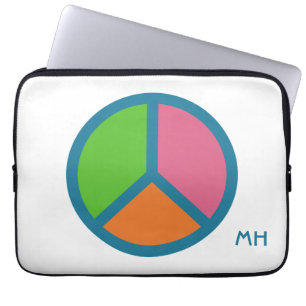 Farbenfrohe Peace Sign individuelle Laptop-Ärmel f Laptopschutzhülle