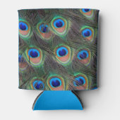 Farbenfrohe Peacock Feather Eyespot Muster Dosenkühler (Vorderseite)