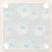 Farbenfrohe Peacock Feather Eyespot Muster Glasuntersetzer (Rückseite)