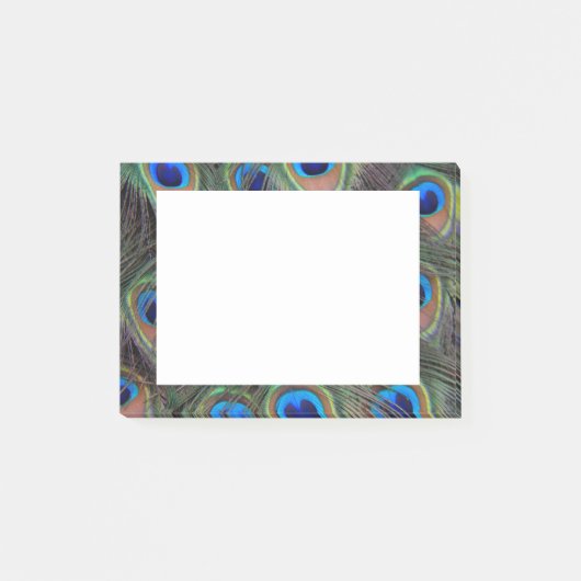 Farbenfrohe Peacock Feather Eyespot Muster Post-it Klebezettel (Vorderseite)