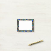 Farbenfrohe Peacock Feather Eyespot Muster Post-it Klebezettel (Auf Schreibtisch)