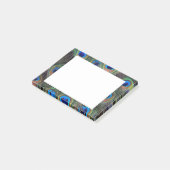 Farbenfrohe Peacock Feather Eyespot Muster Post-it Klebezettel (angewinkelt)