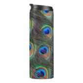 Farbenfrohe Peacock Feather Eyespot Muster Thermosbecher (Nach rechts gedreht)