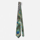 Farbenfrohe Peacock Feathers Pattern Neck Tie Krawatte (Vorderseite)