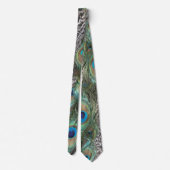 Farbenfrohe Peacock Feathers Pattern Neck Tie Krawatte (Rückseite)