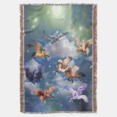 Farbenfrohe Pegasus Fliegendes Pferd Der Mythos is Decke (Vorderseite Vertikal)