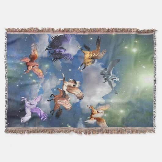 Farbenfrohe Pegasus Fliegendes Pferd Der Mythos is Decke (Vorderseite)