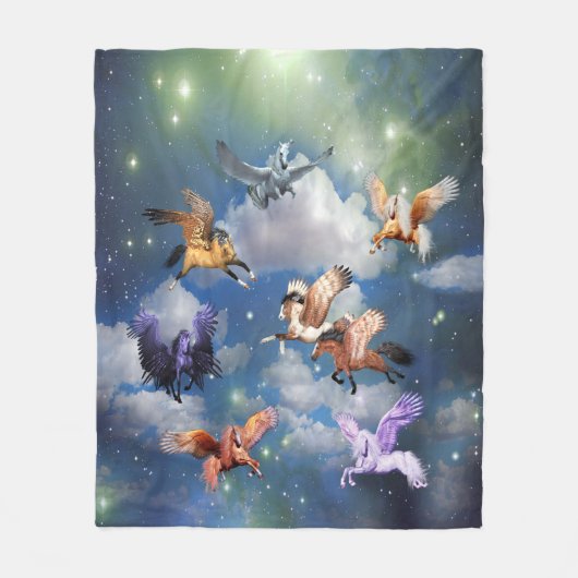 Farbenfrohe Pegasus Fliegendes Pferd Der Mythos is Fleecedecke (Vorderseite)