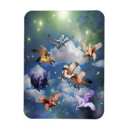 Farbenfrohe Pegasus Fliegendes Pferd Der Mythos is Magnet