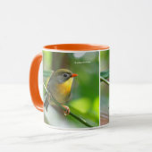 Farbenfrohe Pekin Robin Songbird am Zweig Tasse (Vorderseite Links)