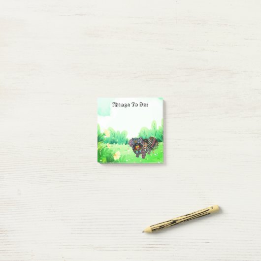 Farbenfrohe Pekingese Dinge zu tun Notizen (Auf Schreibtisch)