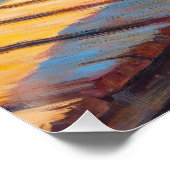 Farbenfrohe Pelikane und Lilienpads Decoupage Poster (Ecke)