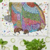 Farbenfrohe Penguin und Baby Chick Küchentücher (Gefaltet)