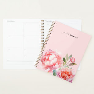 Farbenfrohe Peonies Präzisiertes Blumendesign Planer