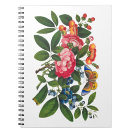 Farbenfrohe Peony Butterfly Malerei Notizblock