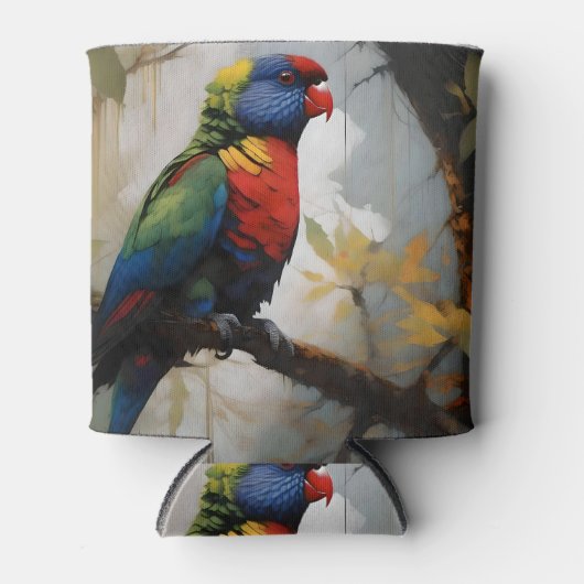 Farbenfrohe Perche: Ein Regenbogengitter im Baum Dosenkühler (Vorderseite)