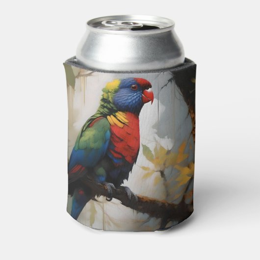 Farbenfrohe Perche: Ein Regenbogengitter im Baum Dosenkühler (Kanne Rückseite)