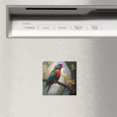 Farbenfrohe Perche: Ein Regenbogengitter im Baum Magnet (In Situ (Geschirrspüler))