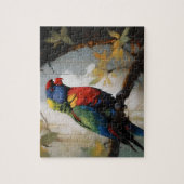 Farbenfrohe Perche: Ein Regenbogengitter im Baum Puzzle (Vertikal)