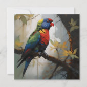 Farbenfrohe Perche: Ein Regenbogengitter im Baum Save The Date (Rückseite)