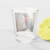Farbenfrohe Perche: Ein Regenbogengitter im Baum Schnapsglas (Rückseite)