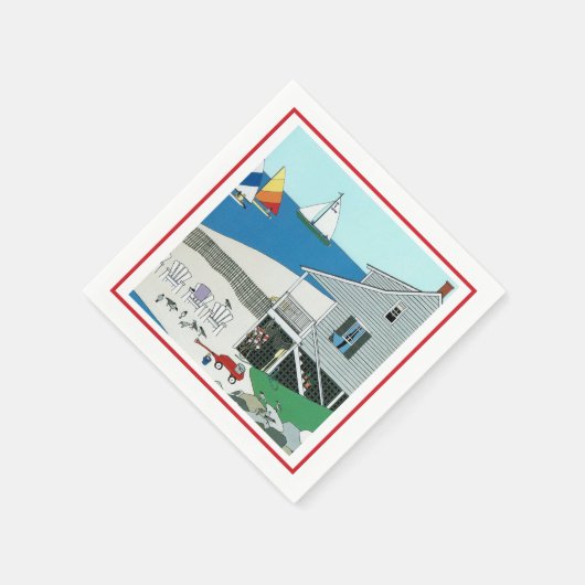 Farbenfrohe, perfekt neue englische Küste Serviette (Ecke)